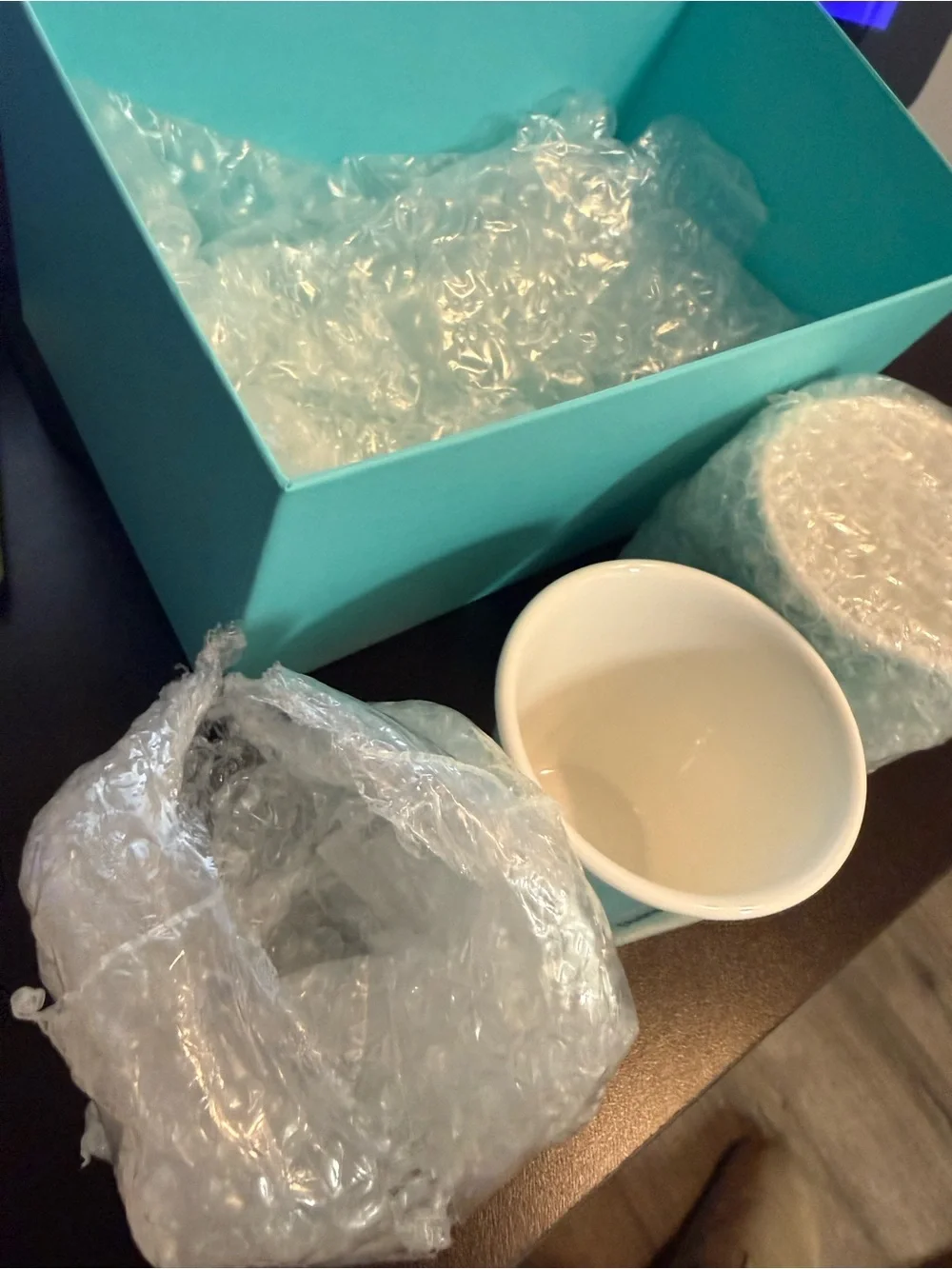 Tiffany & Co. Fine Bone China Paper Cup Espresso Cups Set of 2 w/ Box